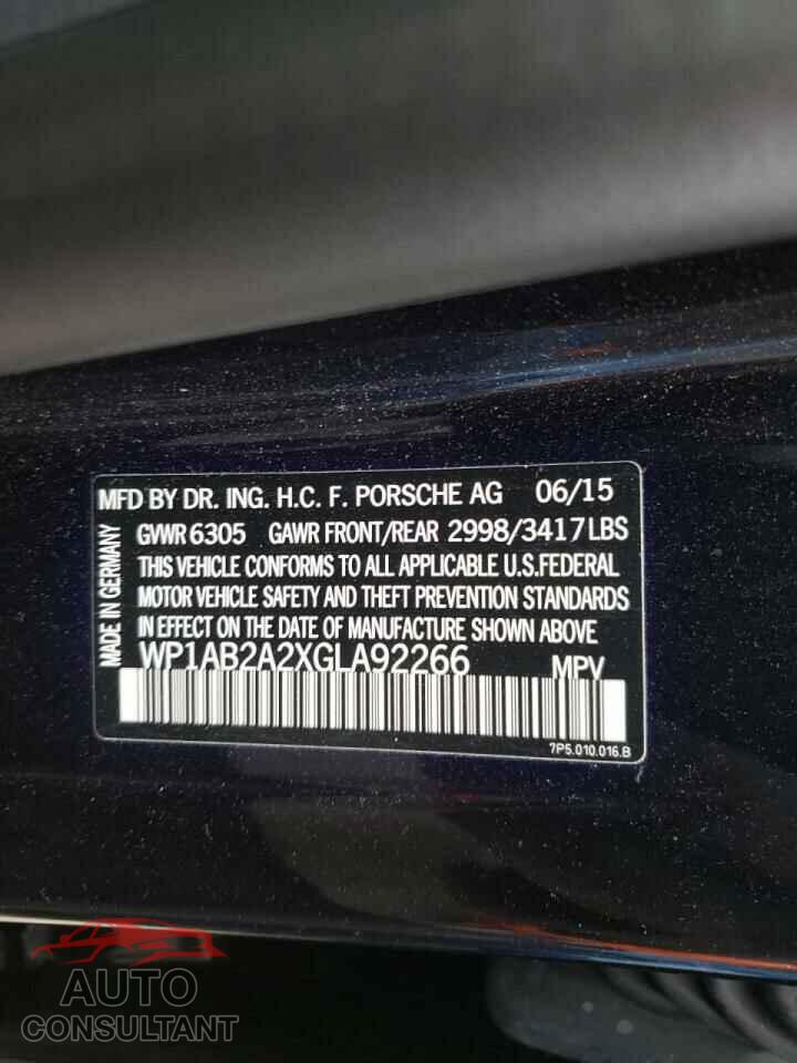 PORSCHE CAYENNE 2016 - WP1AB2A2XGLA92266