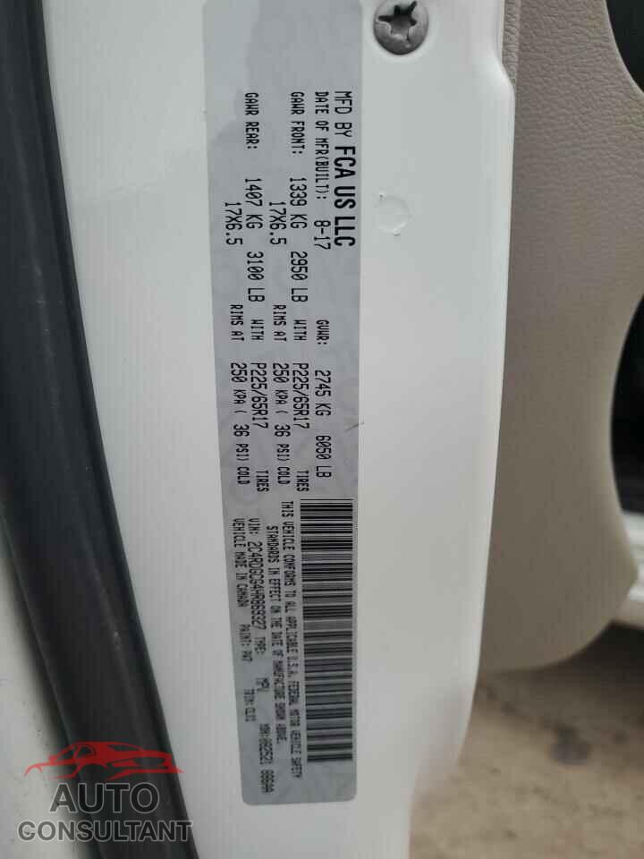 DODGE CARAVAN 2017 - 2C4RDGCG4HR869327