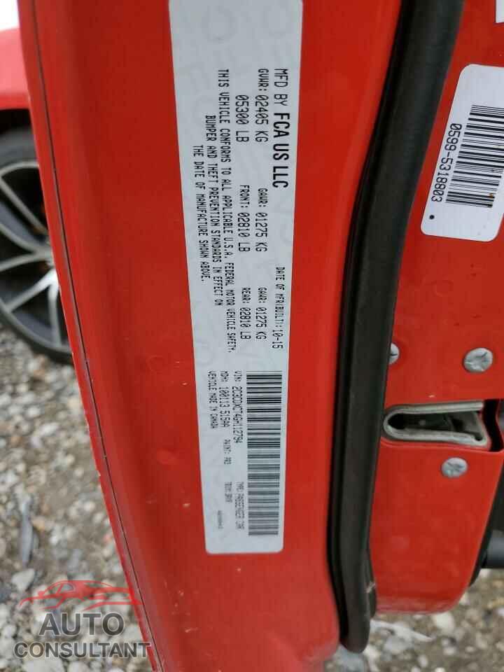 DODGE CHARGER 2016 - 2C3CDXCT4GH112794