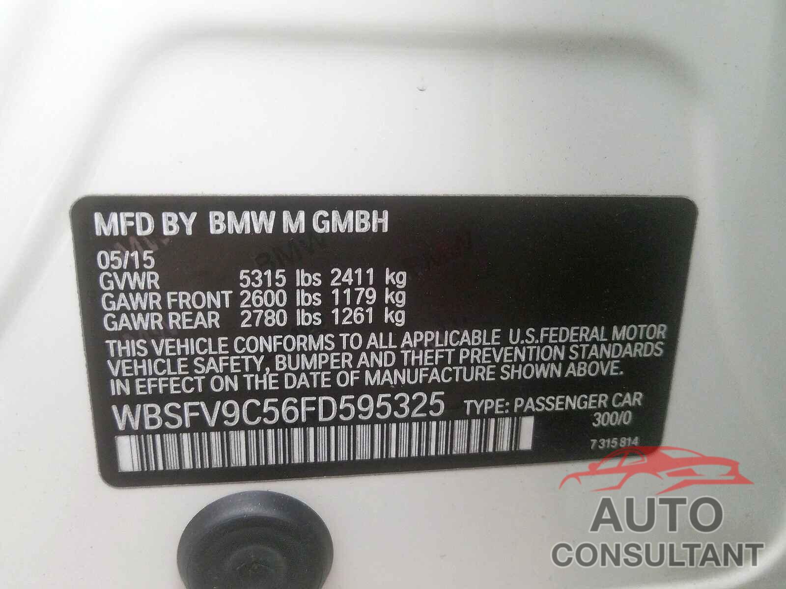 BMW M5 2015 - 5NPLN4AG0MH004639