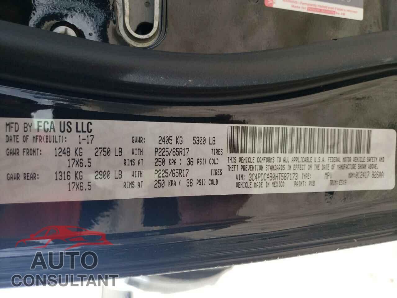 DODGE JOURNEY 2017 - 3C4PDCAB0HT587173