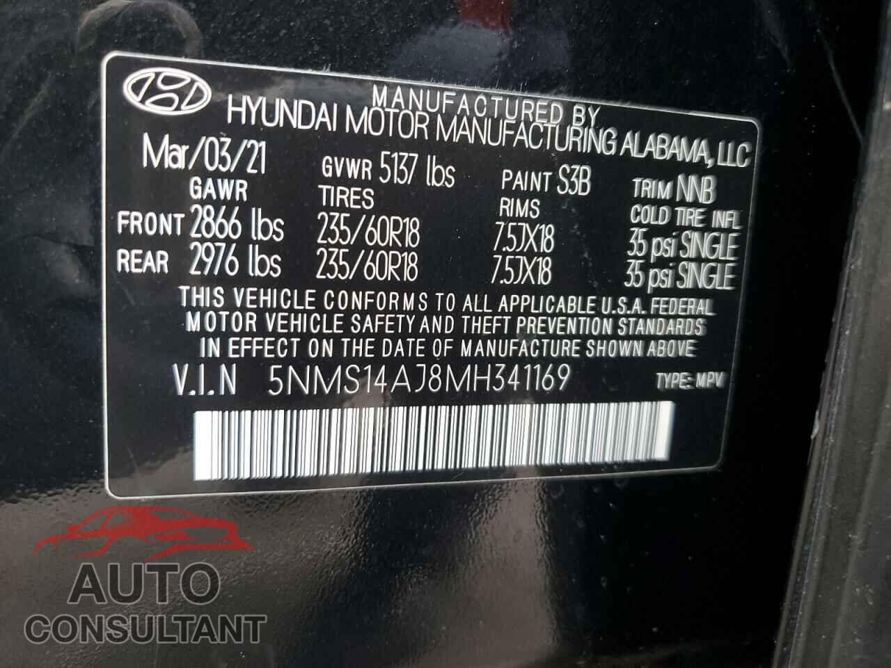 HYUNDAI SANTA FE 2021 - 5NMS14AJ8MH341169