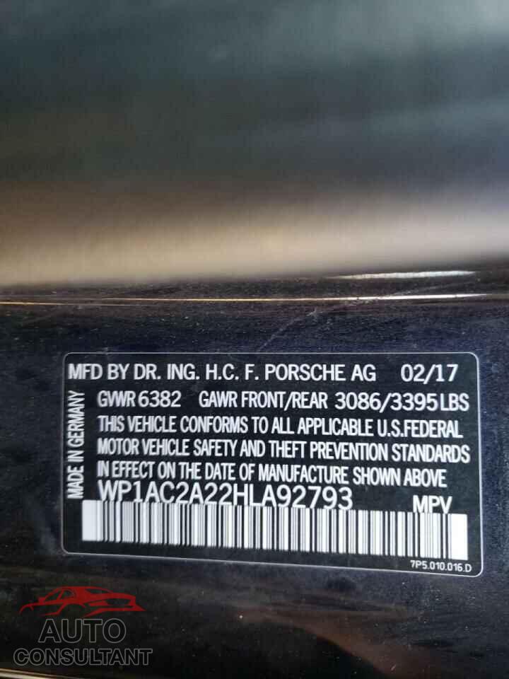 PORSCHE CAYENNE 2017 - WP1AC2A22HLA92793