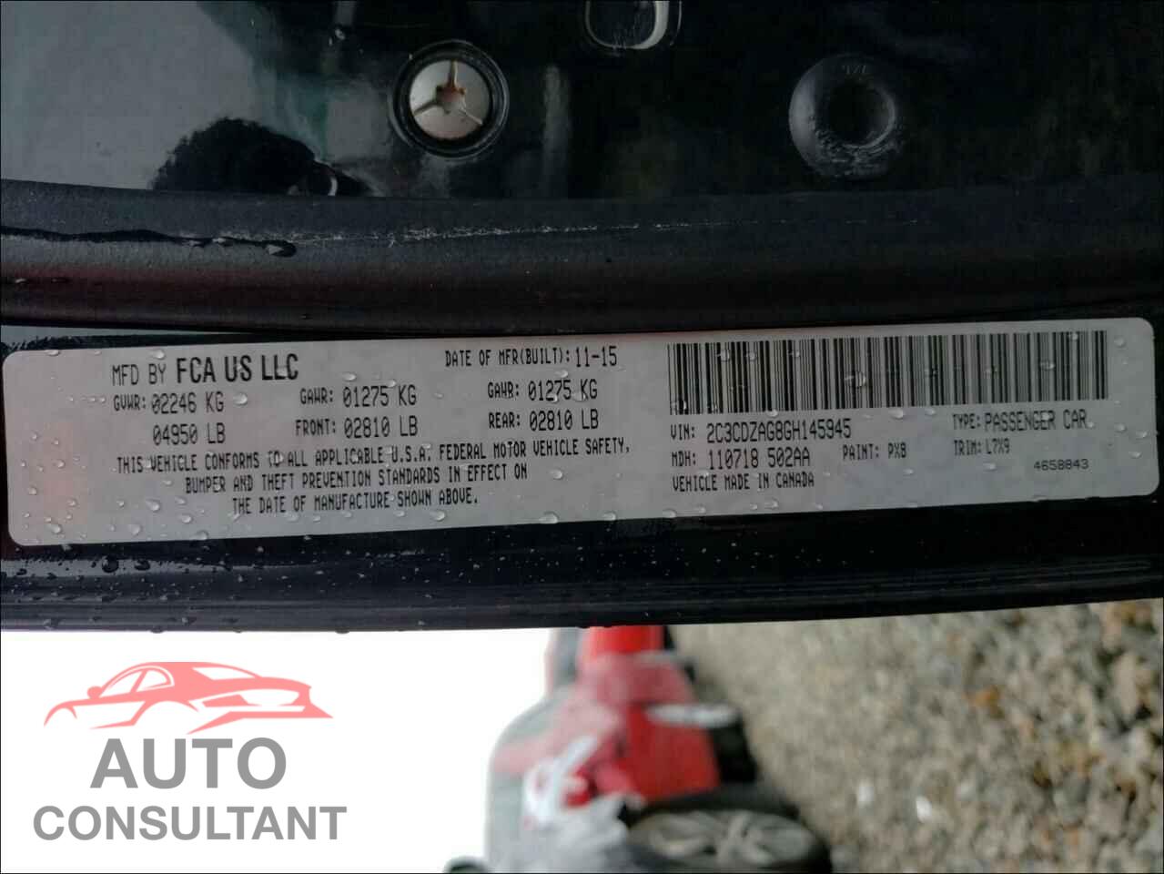DODGE CHALLENGER 2016 - 2C3CDZAG8GH145945