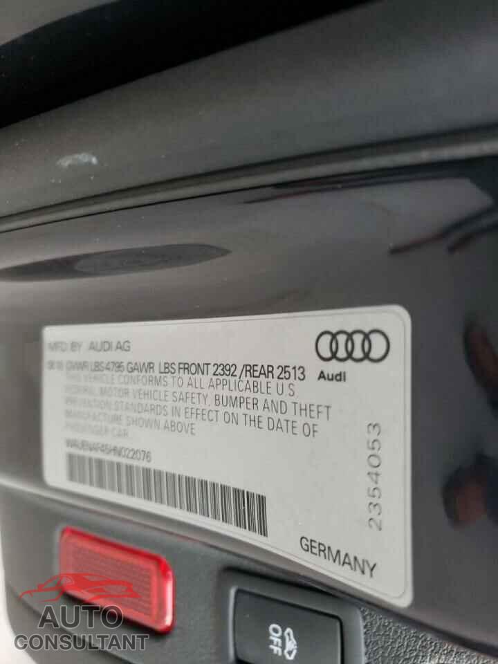 AUDI A4 2017 - WAUENAF45HN022076