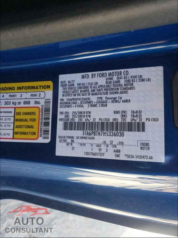 FORD MUSTANG 2017 - 1FA6P8TH7H5336030