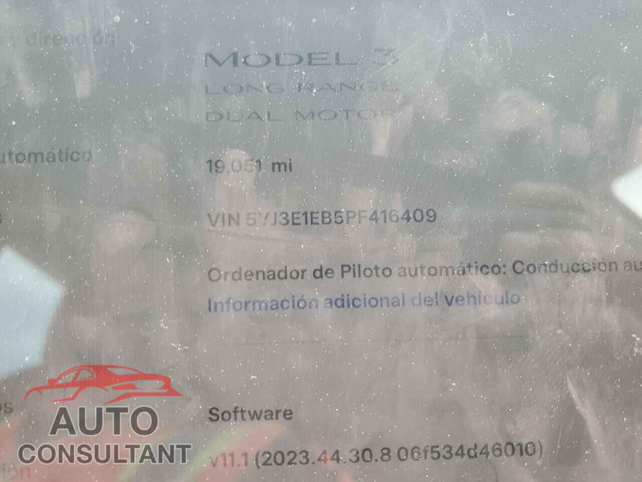 TESLA MODEL 3 2023 - 5YJ3E1EB5PF416409