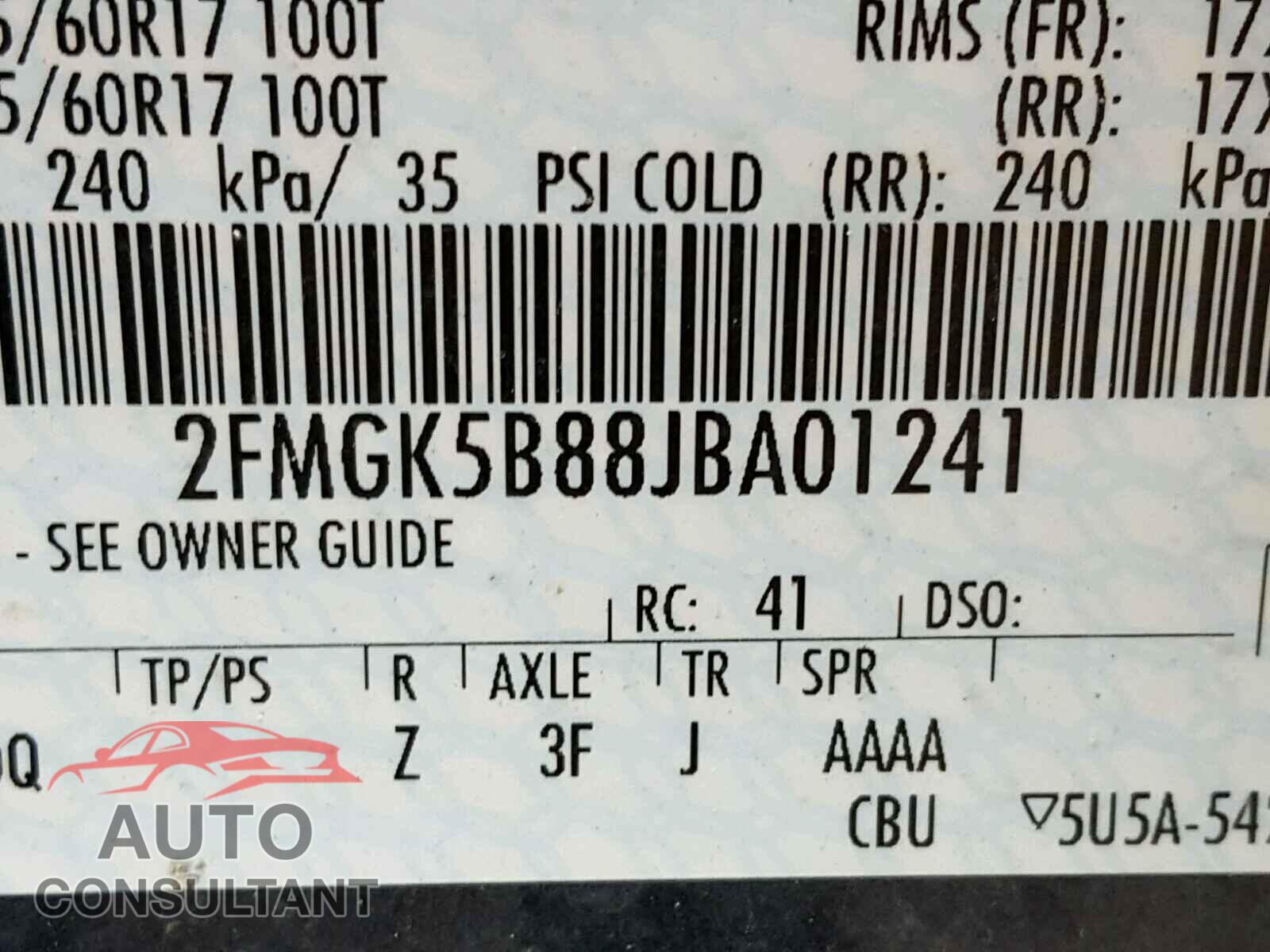 FORD FLEX 2018 - 2FMGK5B88JBA01241
