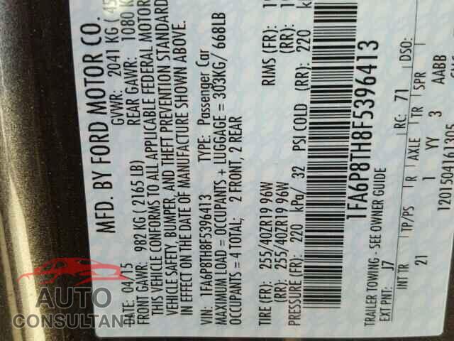 FORD MUSTANG 2015 - 1FA6P8TH8F5396413