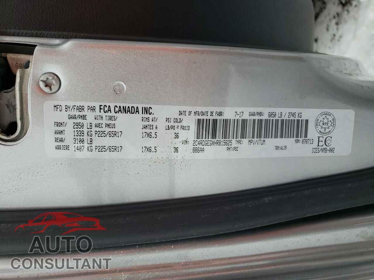 DODGE GRAND CARA 2017 - 2C4RDGEGXHR815625