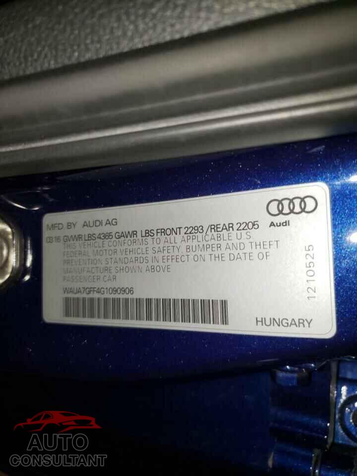 AUDI A3 2016 - WAUA7GFF4G1090906