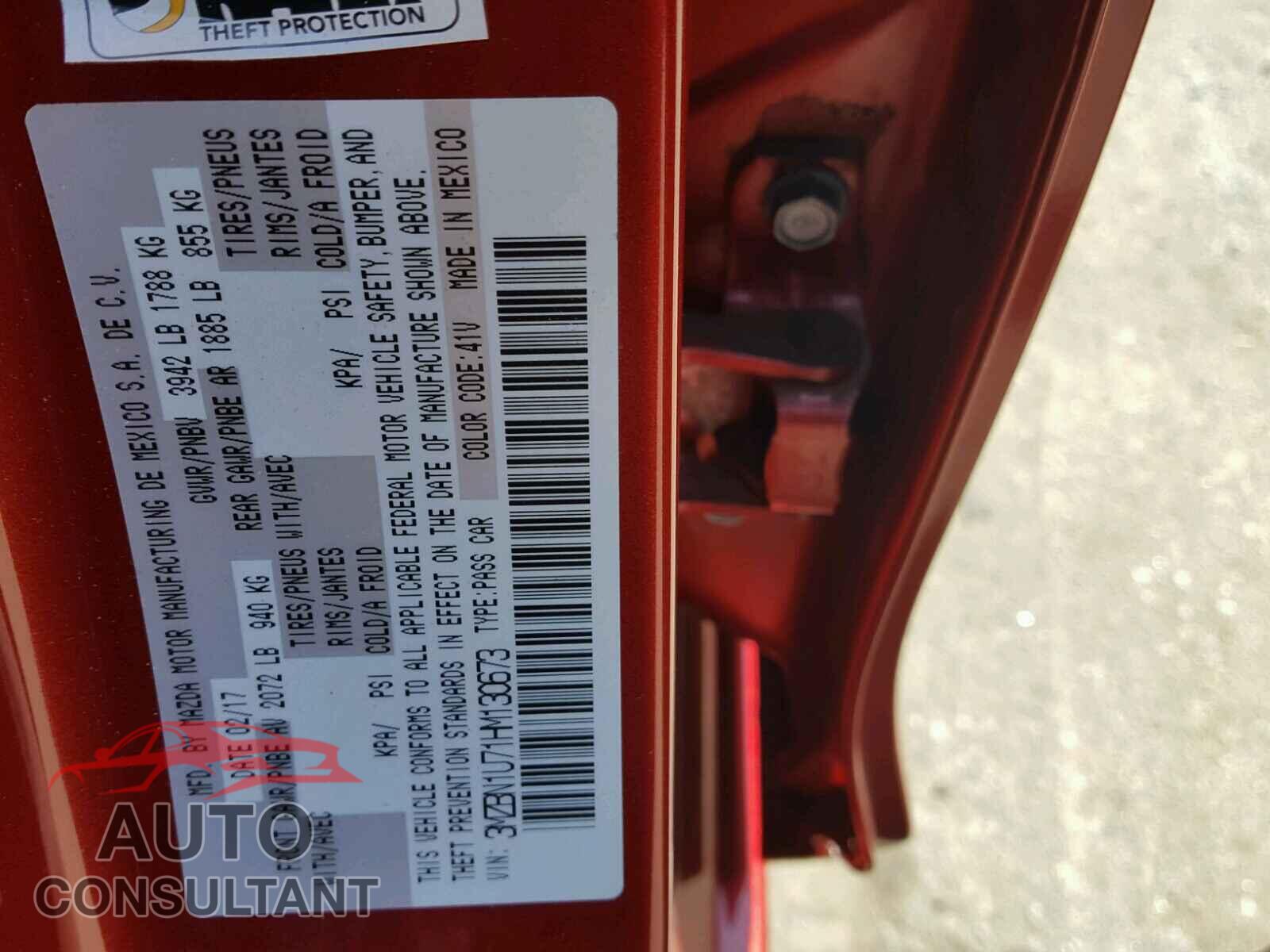 MAZDA 3 2017 - 3MZBN1U71HM130673