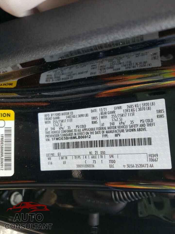 FORD BRONCO BAS 2021 - 1FMDE5BH8MLB06912