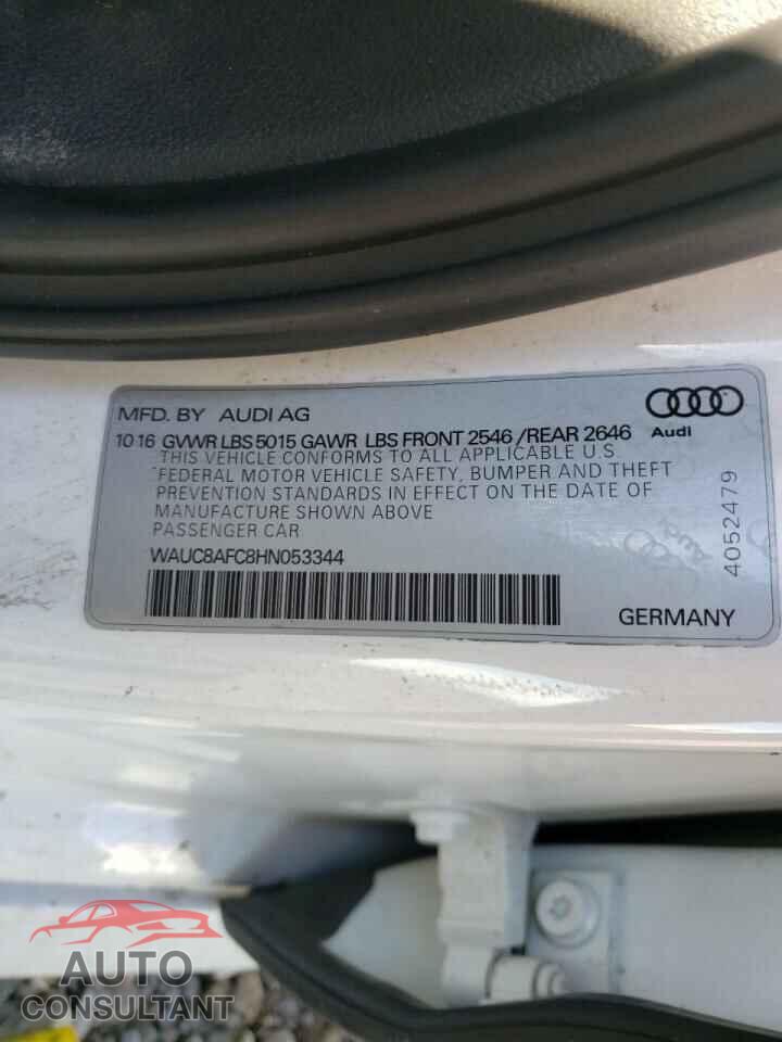 AUDI A6 2017 - WAUC8AFC8HN053344