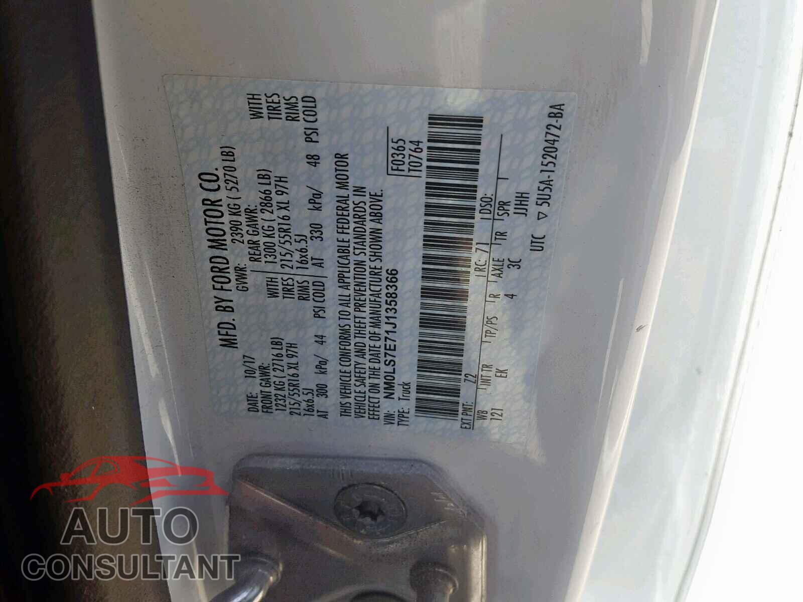 FORD TRANSIT CO 2018 - 1N4BL4EVXKC229577