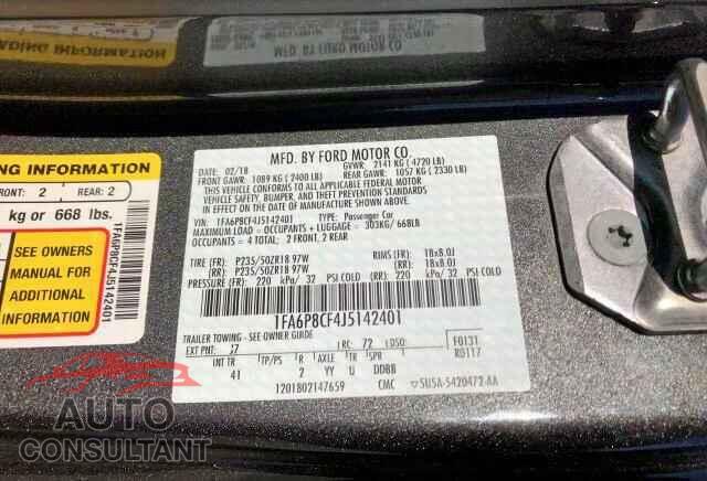 FORD MUSTANG 2018 - 1FA6P8CF4J5142401