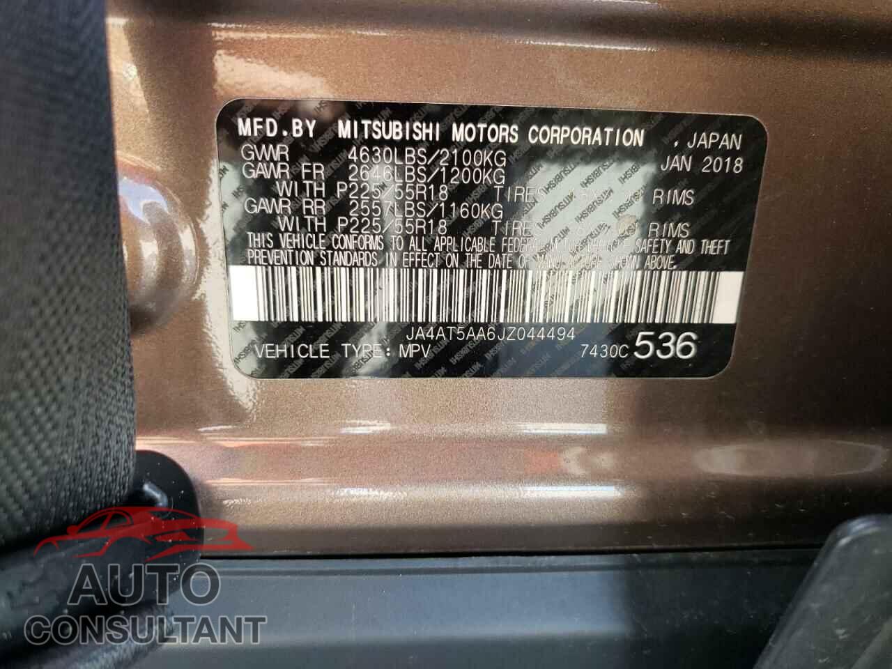 MITSUBISHI ECLIPSE 2018 - JA4AT5AA6JZ044494