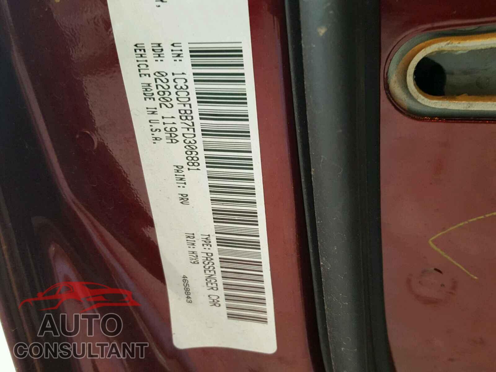 DODGE DART 2015 - 1C3CDFBB7FD306881