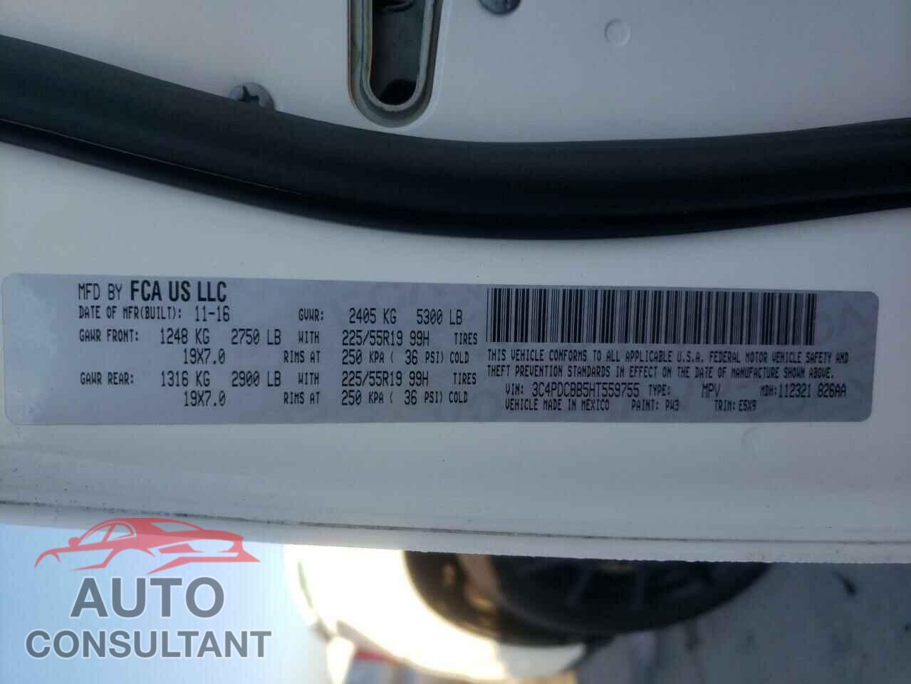 DODGE JOURNEY 2017 - 3C4PDCBB5HT559755