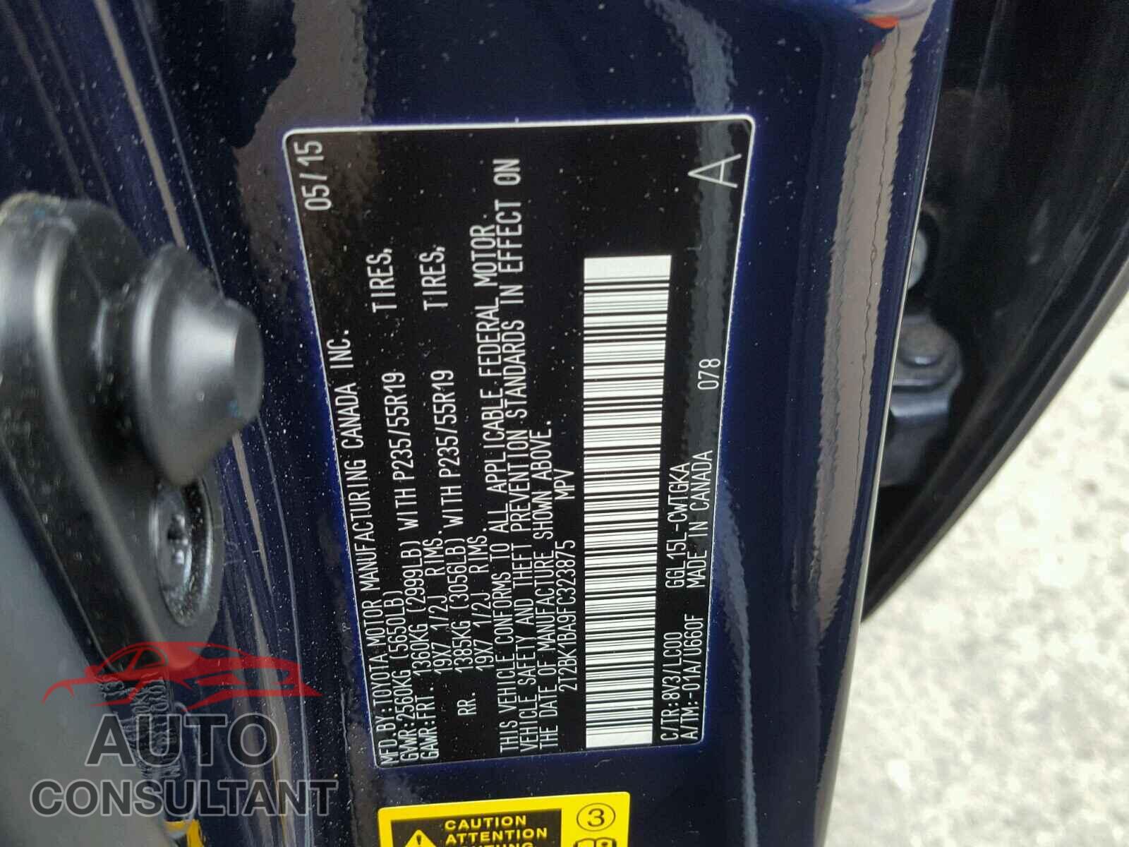 LEXUS RX350 2015 - 2T2BK1BA9FC323875