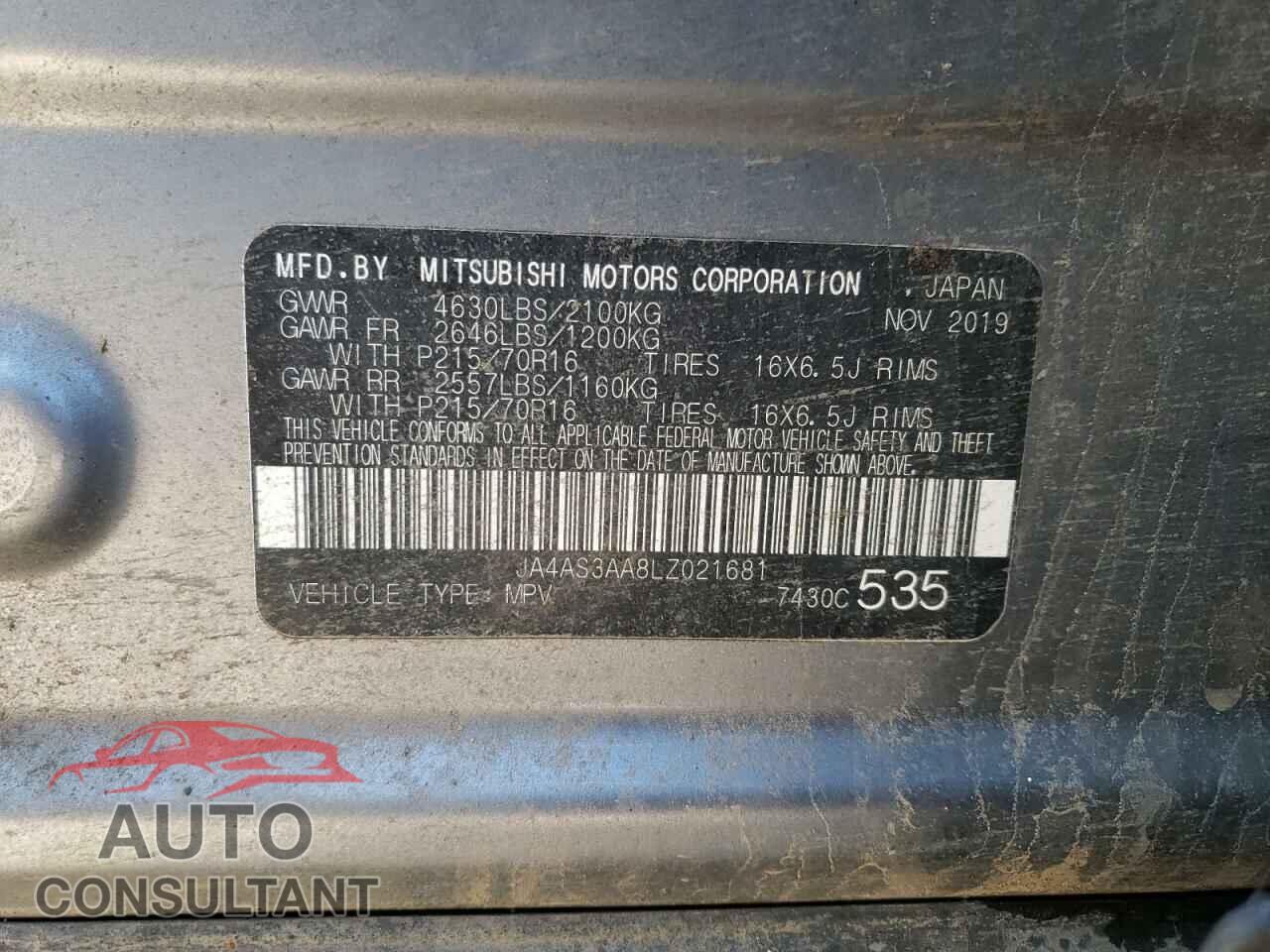 MITSUBISHI ECLIPSE 2020 - JA4AS3AA8LZ021681