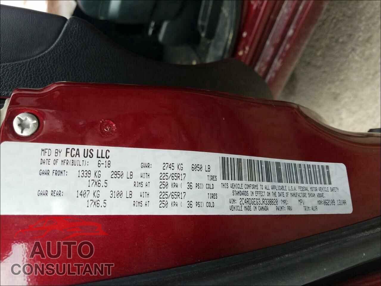 DODGE GRAND CARA 2018 - 2C4RDGEG3JR338820