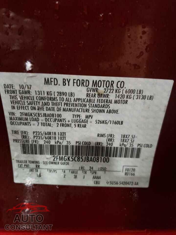 FORD FLEX 2018 - 2FMGK5C85JBA08100