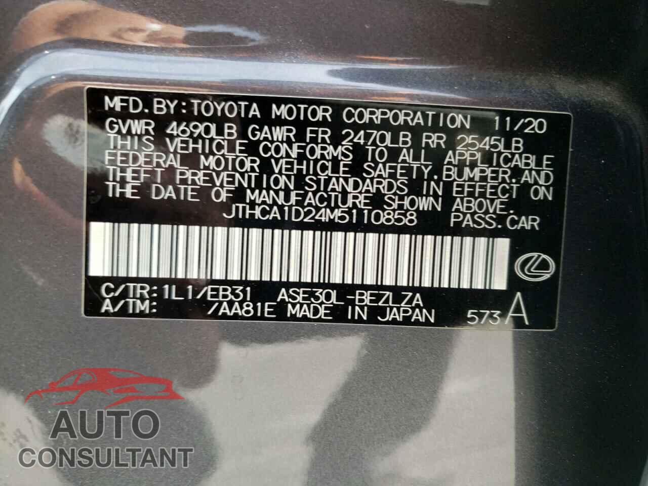 LEXUS IS 2021 - JTHCA1D24M5110858