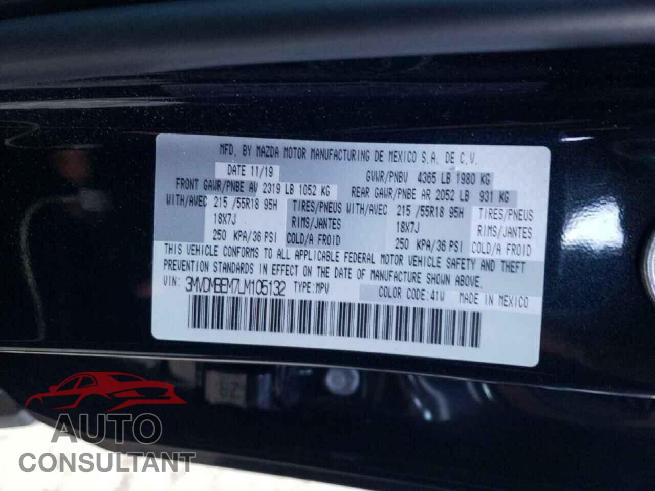 MAZDA CX30 2020 - 3MVDMBEM7LM105132