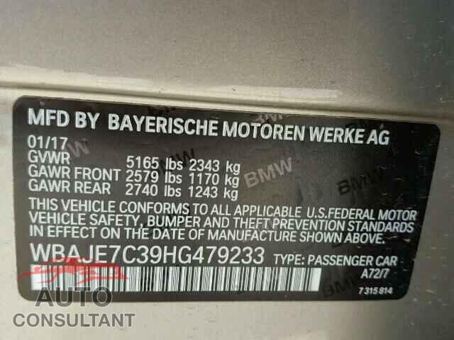 BMW 5 SERIES 2017 - WBAJE7C39HG479233
