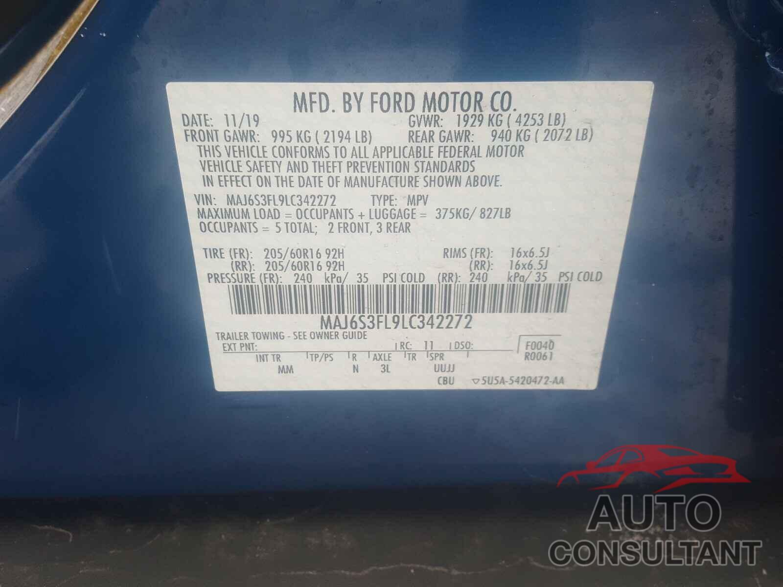 FORD ALL OTHER 2020 - MAJ6S3FL9LC342272