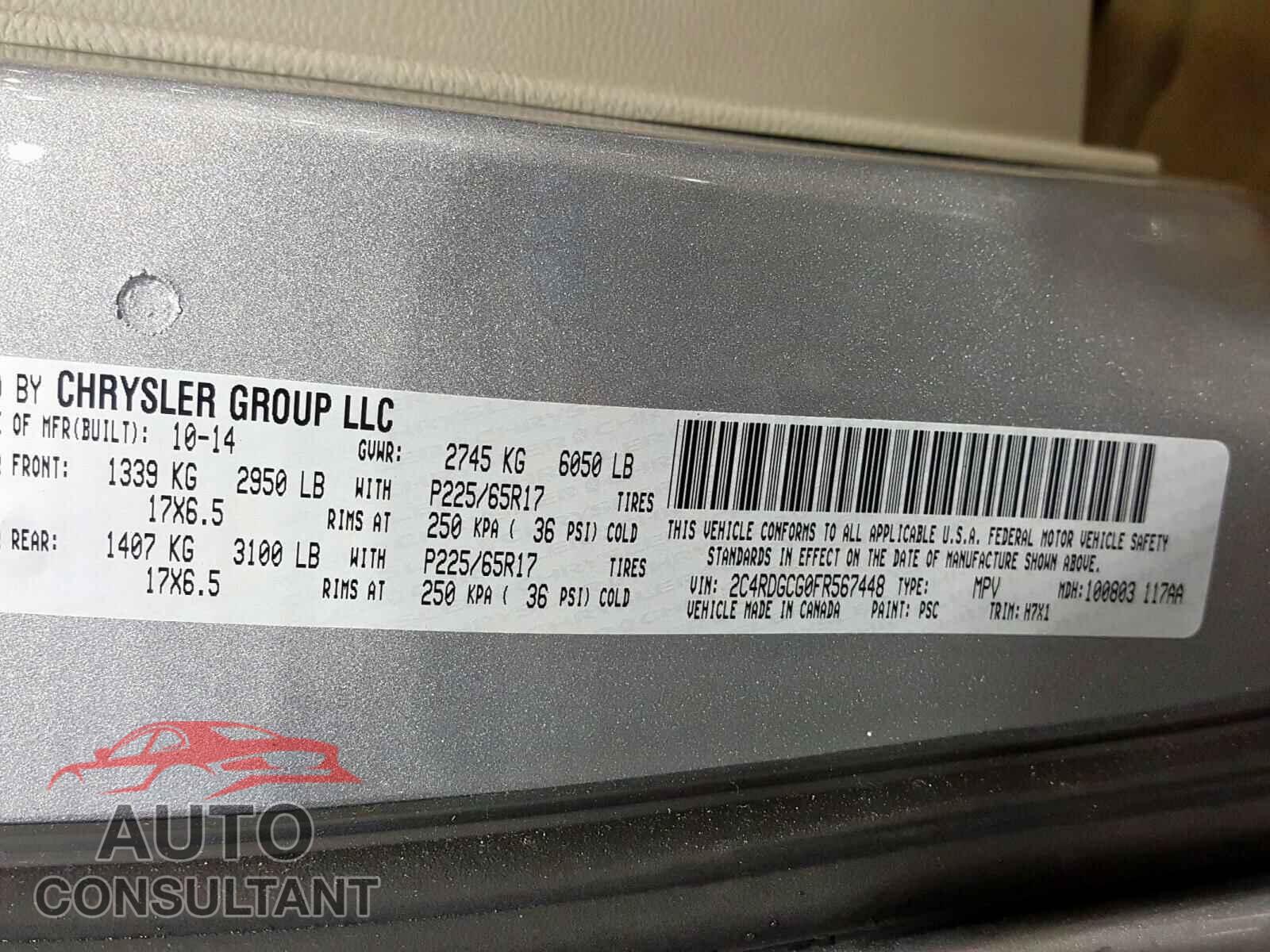 DODGE CARAVAN 2015 - 5YJ3E1EA5KF310090