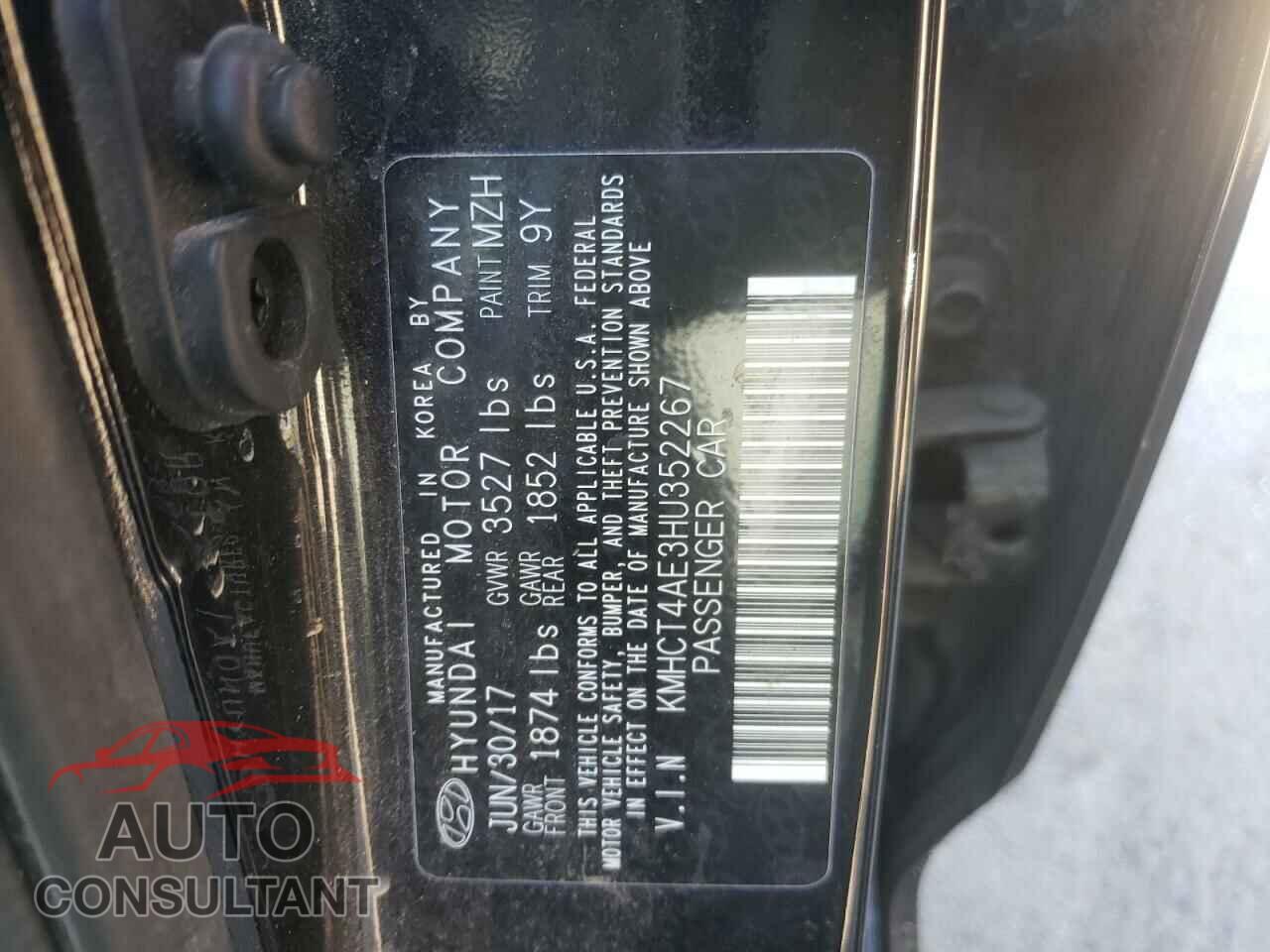 HYUNDAI ACCENT 2017 - KMHCT4AE3HU352267