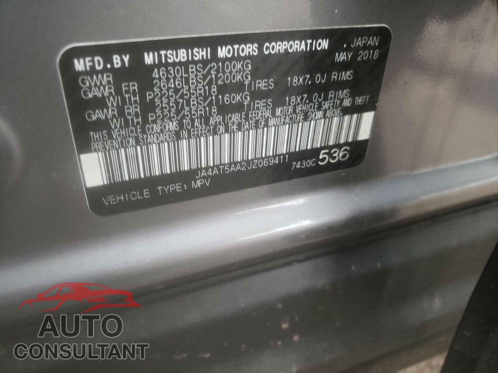 MITSUBISHI ECLIPSE 2018 - JA4AT5AA2JZ069411