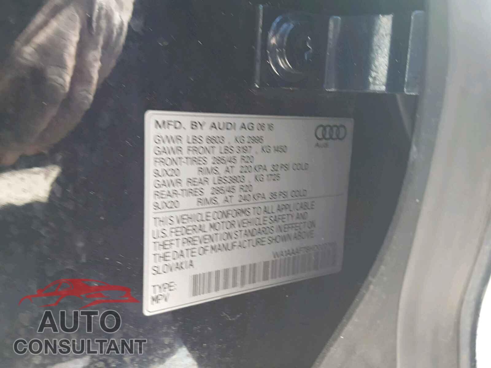 AUDI Q7 PREMIUM 2017 - 2C3CDZBT1JH241208