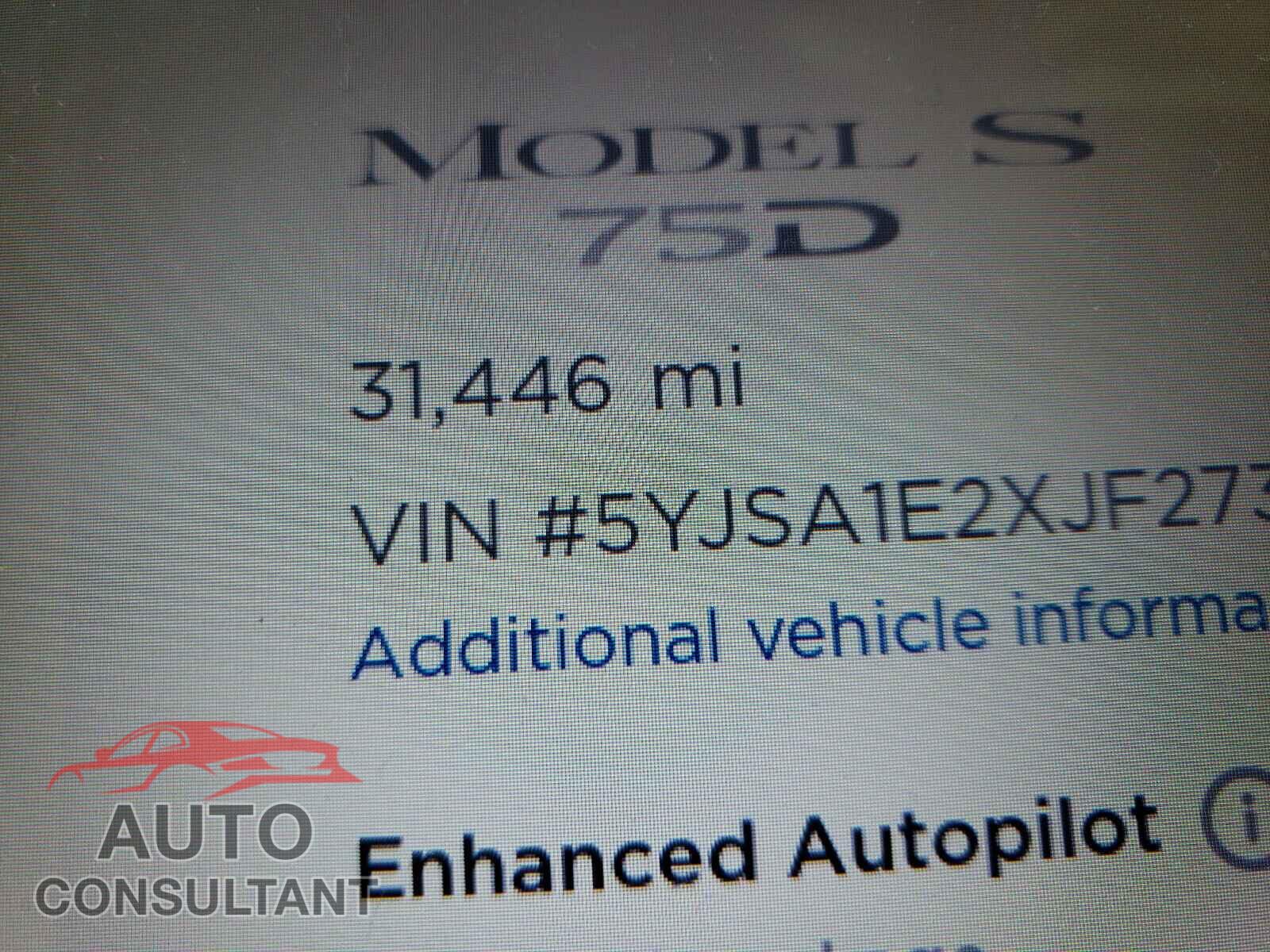 TESLA MODEL S 2018 - 5YJSA1E2XJF273441