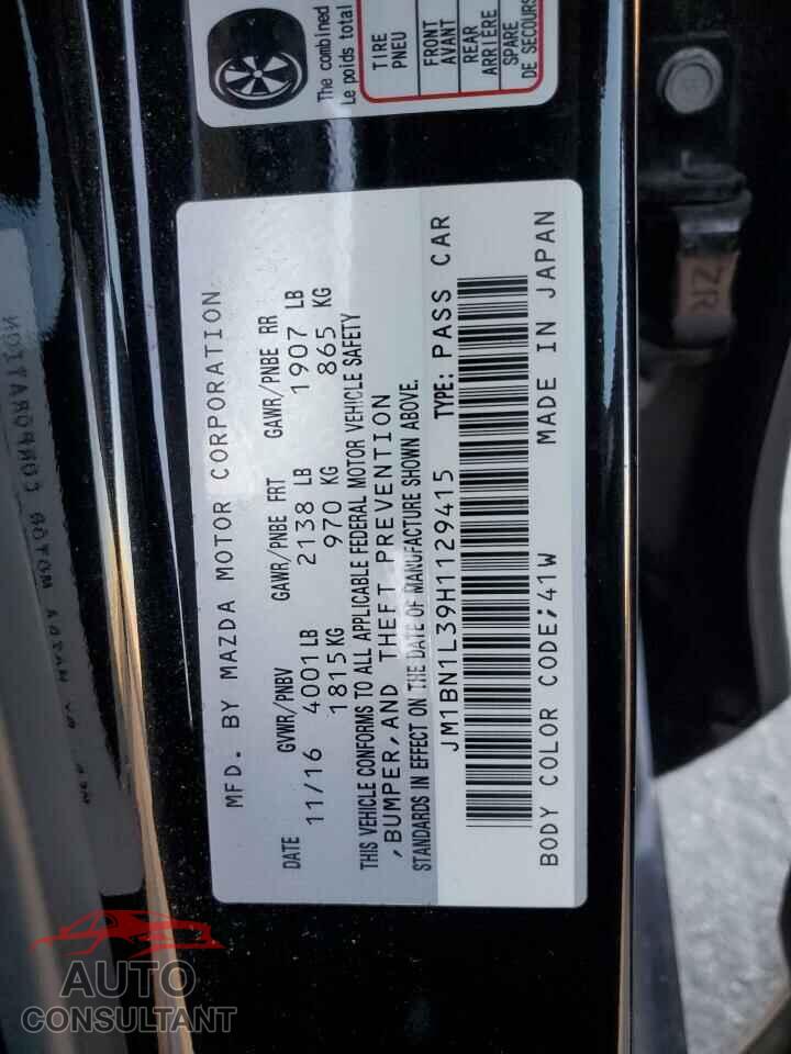 MAZDA 3 2017 - JM1BN1L39H1129415