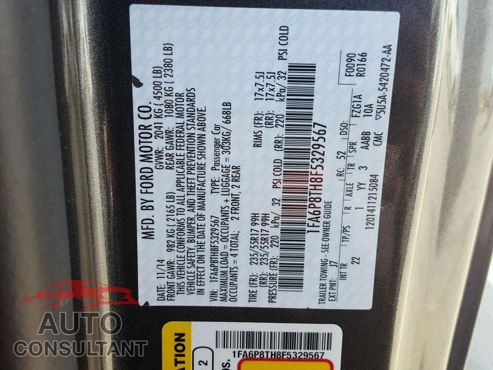 FORD MUSTANG 2015 - 1FA6P8TH8F5329567