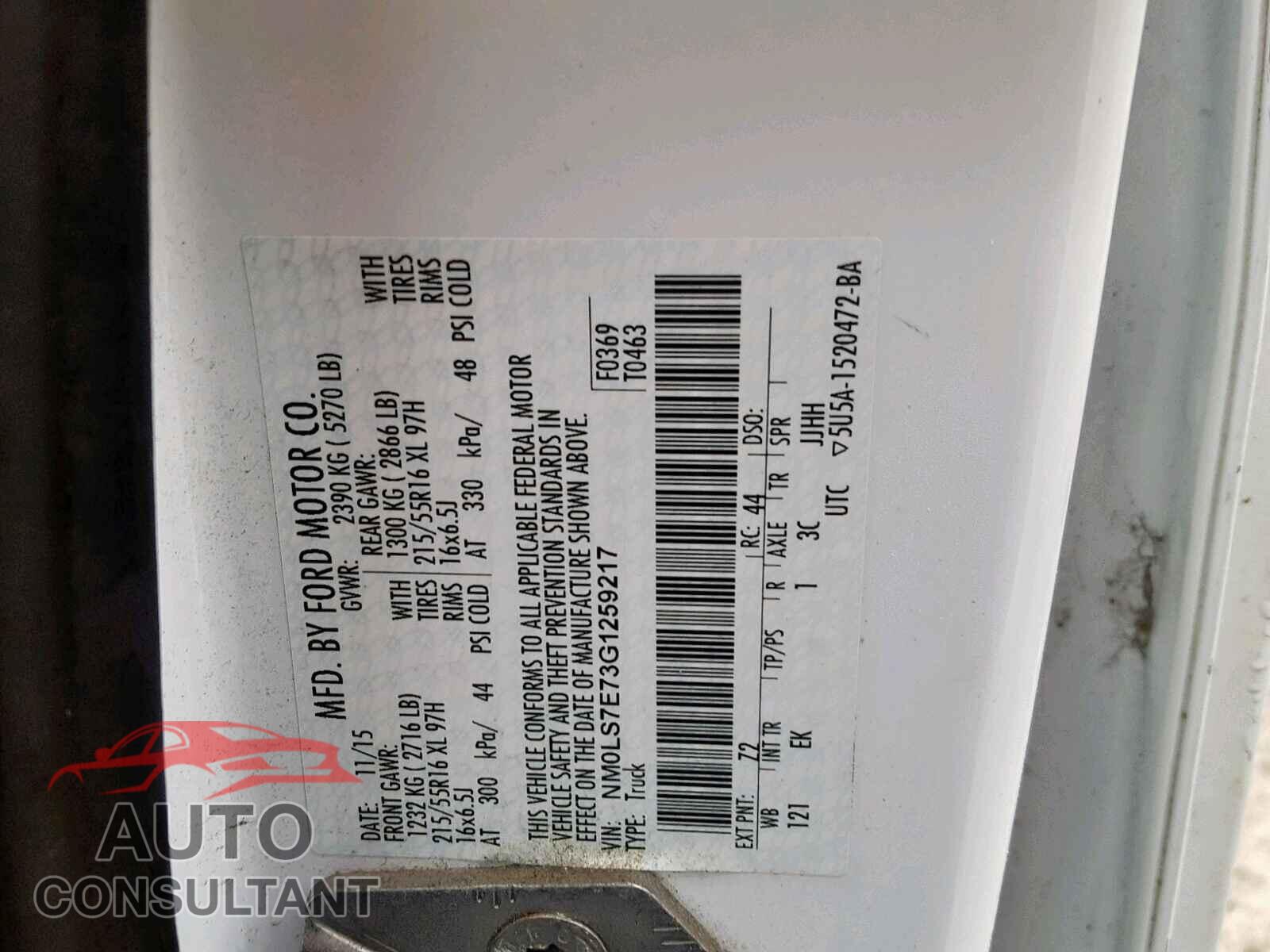 FORD TRANSIT CO 2016 - 1N4AA6CV1MC514946