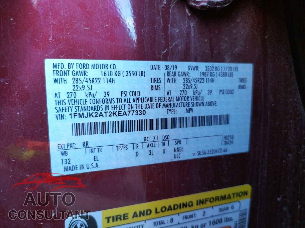 FORD EXPEDITION 2019 - 1FMJK2AT2KEA77330
