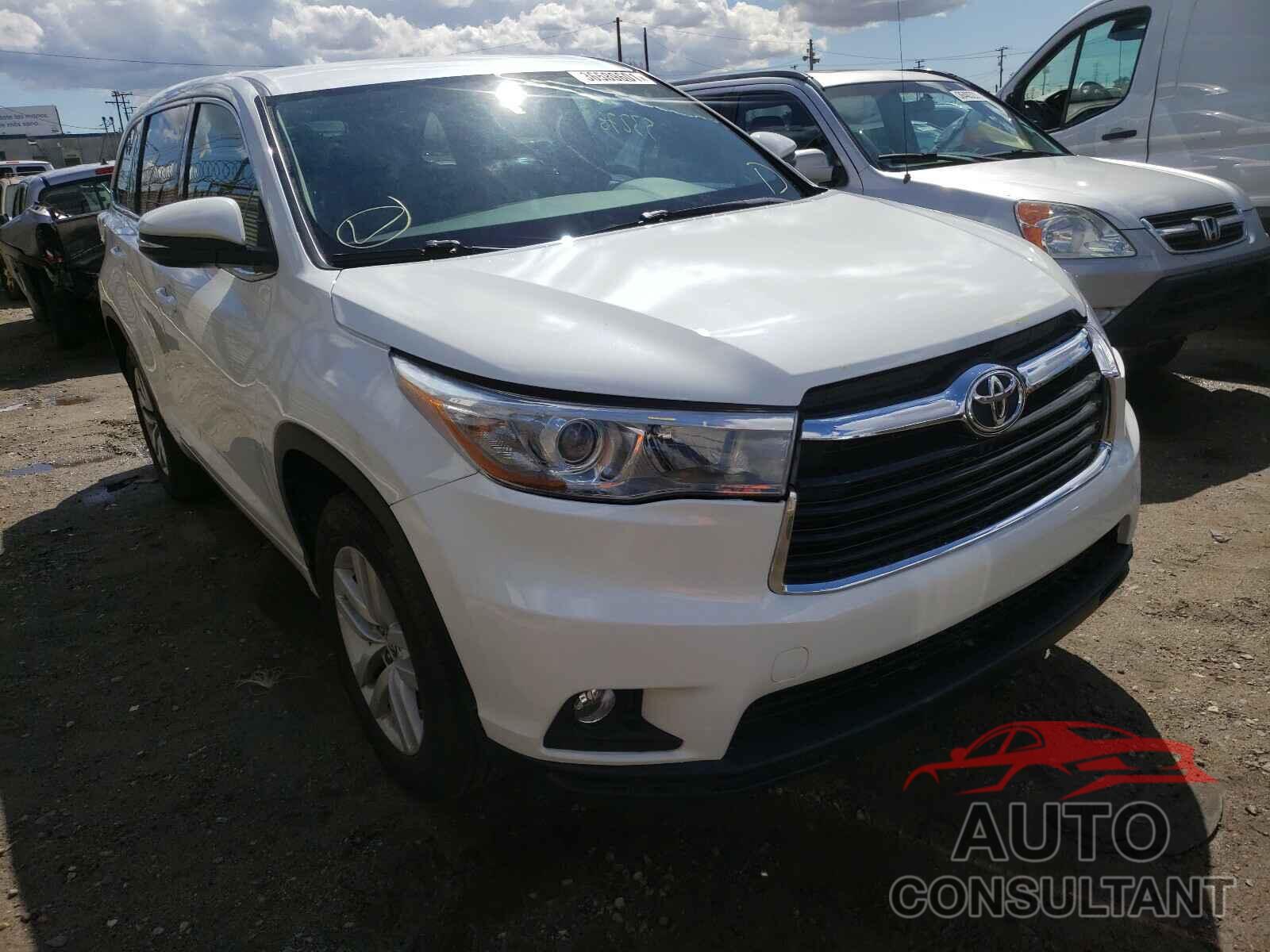 TOYOTA HIGHLANDER 2016 - 5TDZKRFH4GS168623