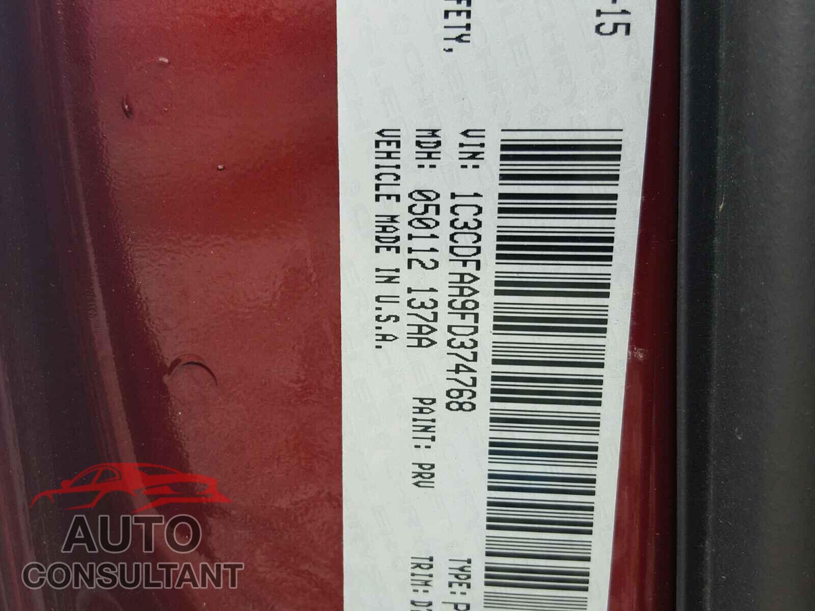 DODGE DART 2015 - 1C3CDFAA9FD374768