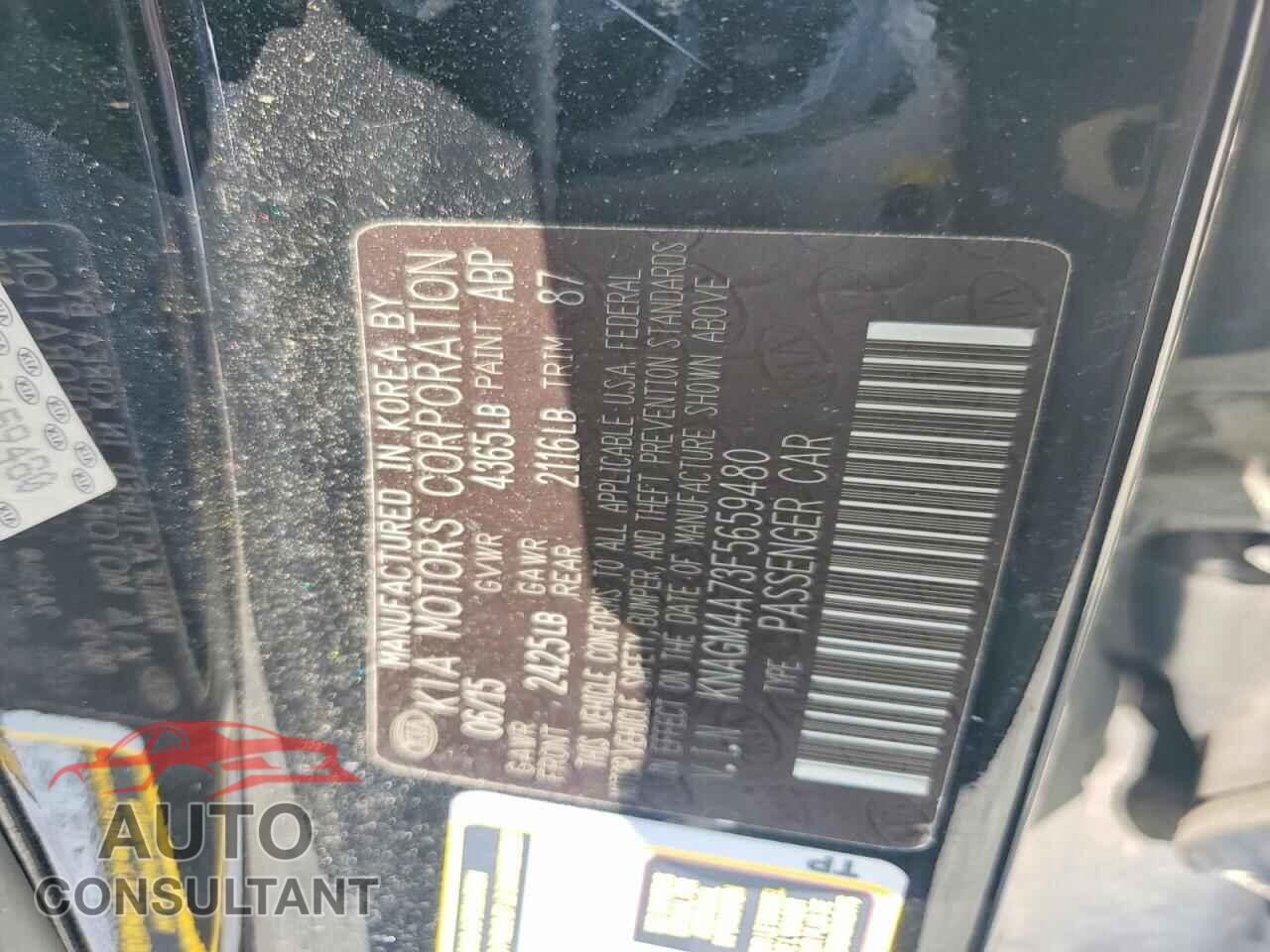 KIA OPTIMA 2015 - KNAGM4A73F5659480