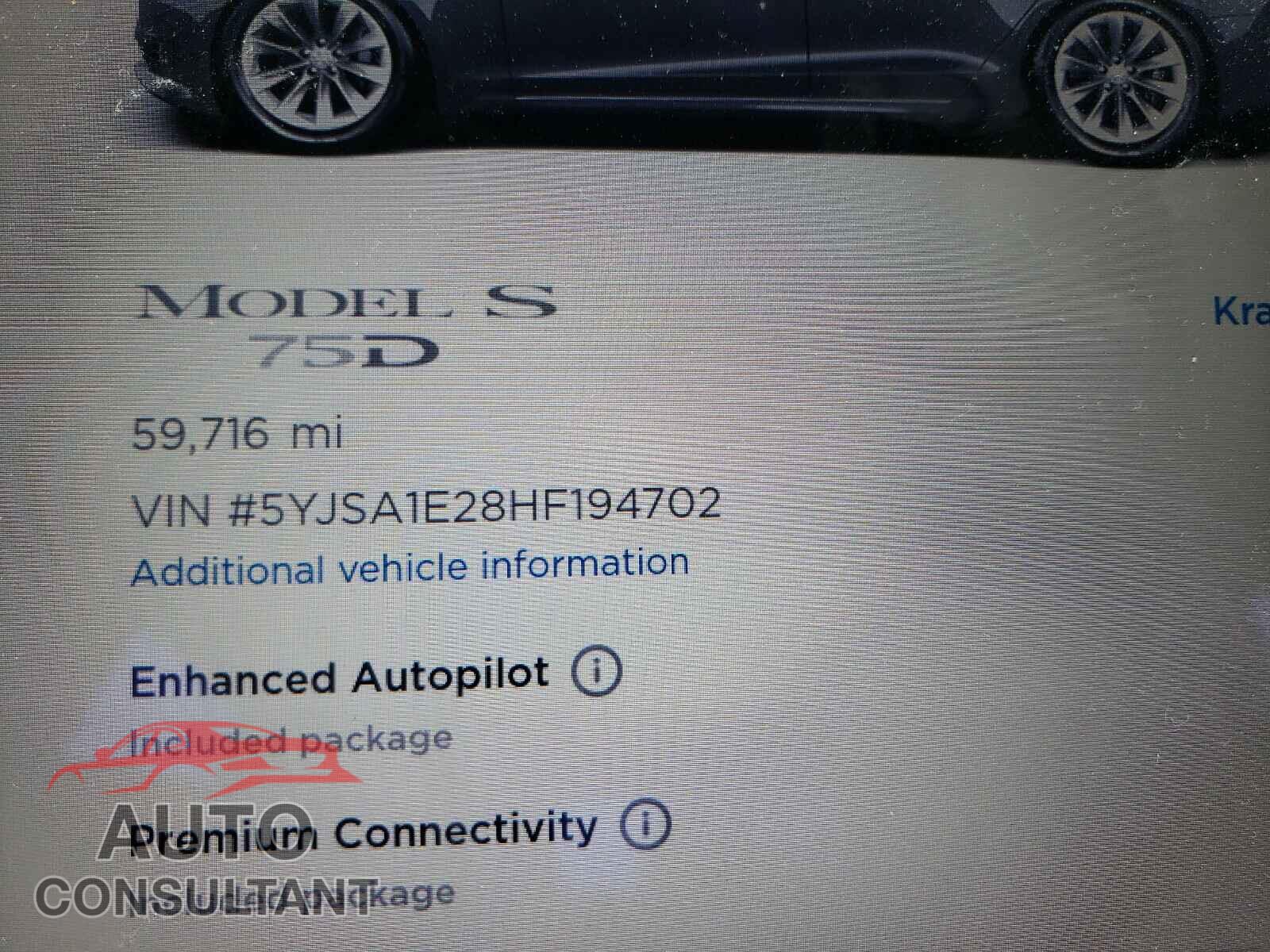 TESLA MODEL S 2017 - 5YJSA1E28HF194702