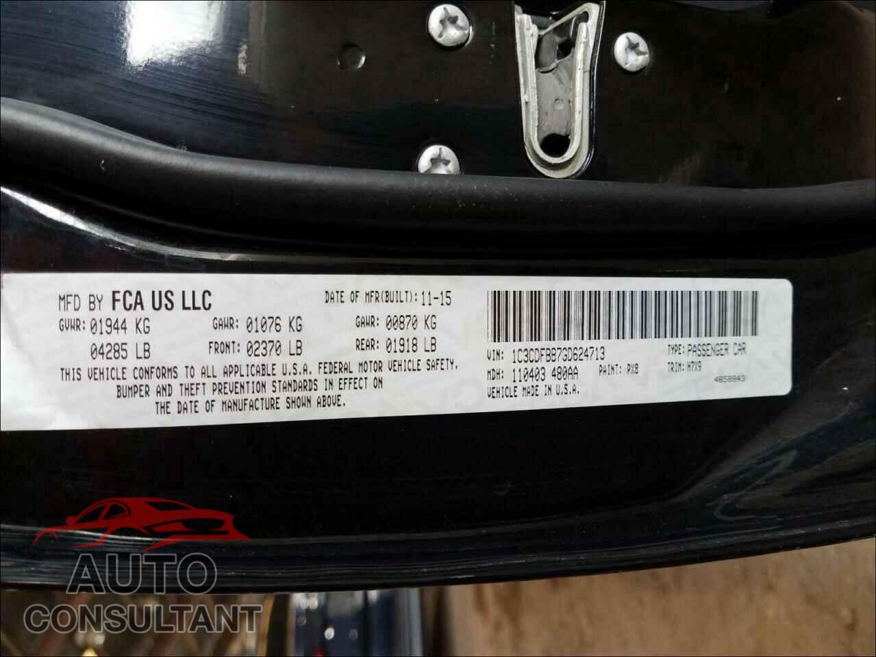 DODGE DART 2016 - 1C3CDFBB7GD624713