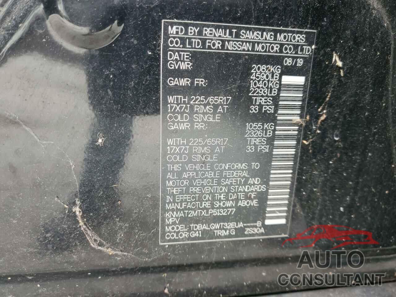 NISSAN ROGUE 2020 - KNMAT2MTXLP513277