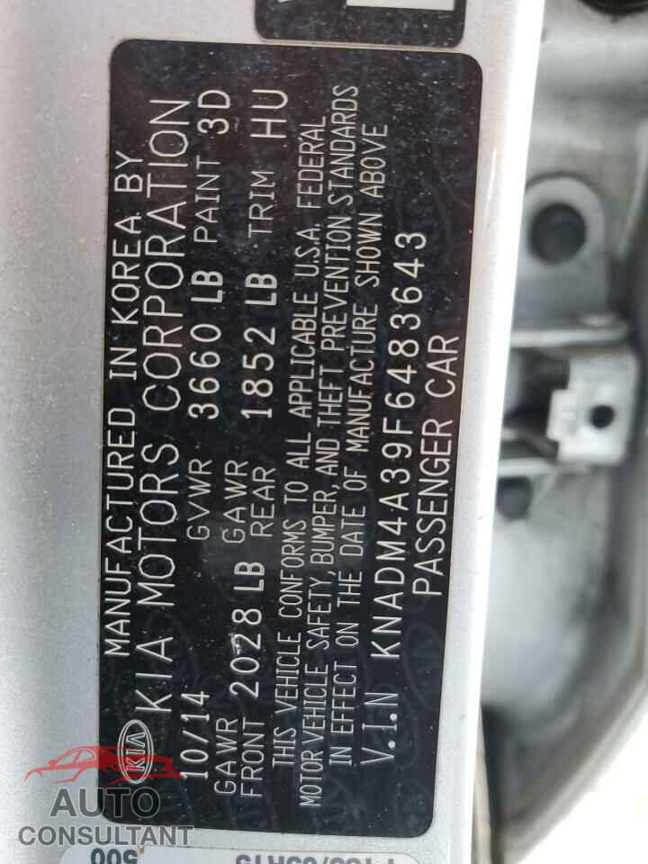 KIA RIO 2015 - KNADM4A39F6483643