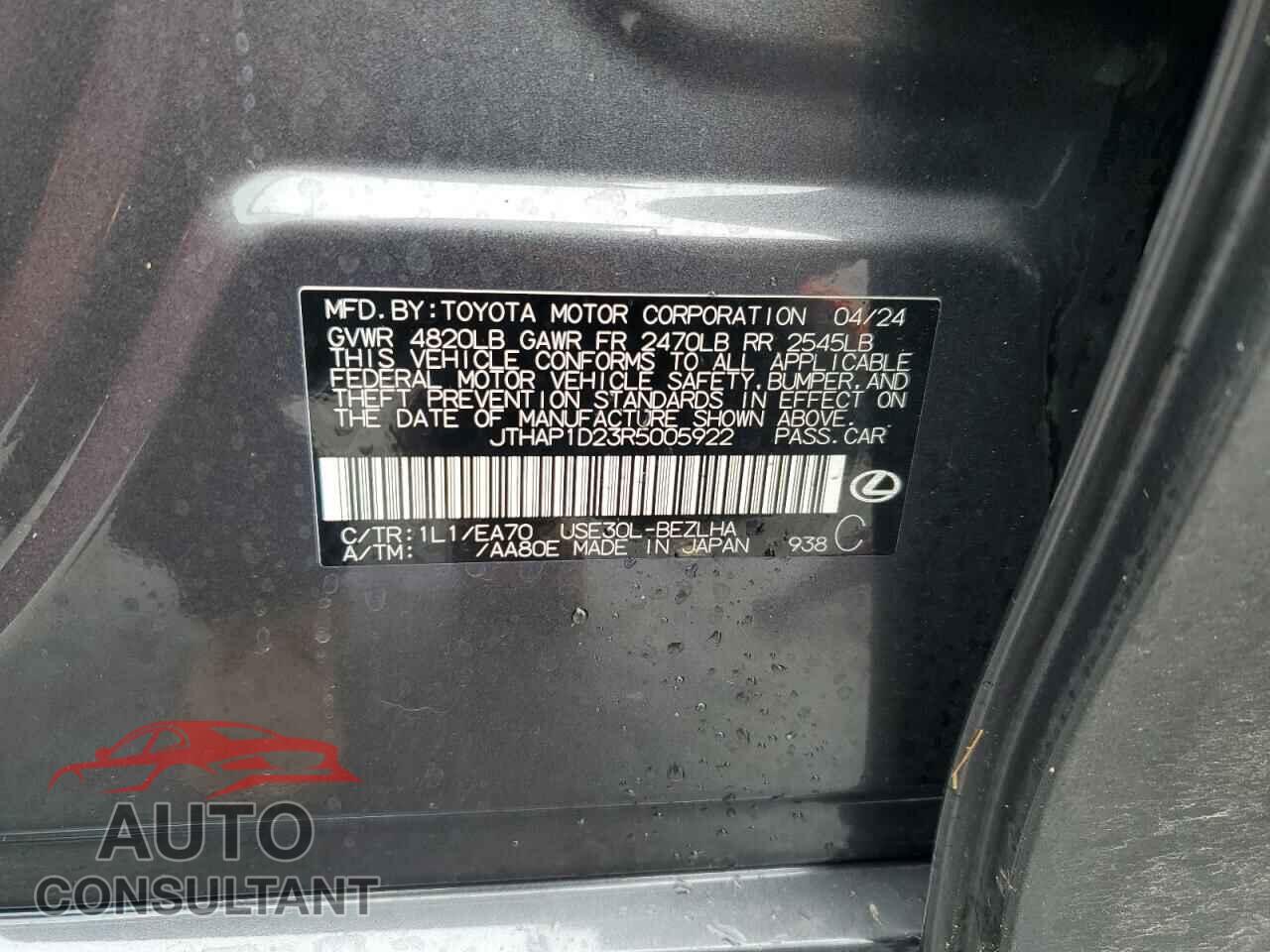 LEXUS IS 500 F S 2024 - JTHAP1D23R5005922