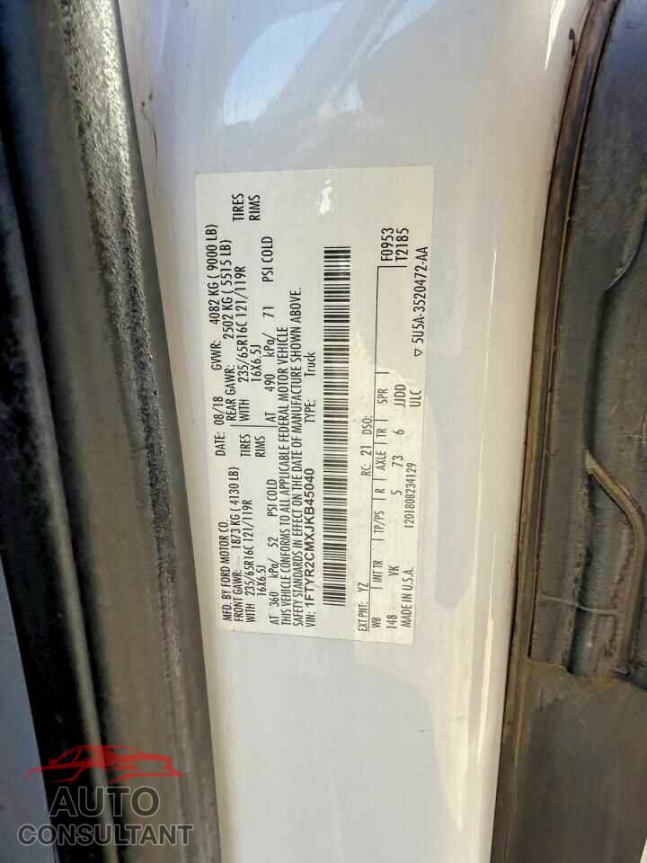 FORD TRANSIT 2018 - 1FTYR2CMXJKB45040