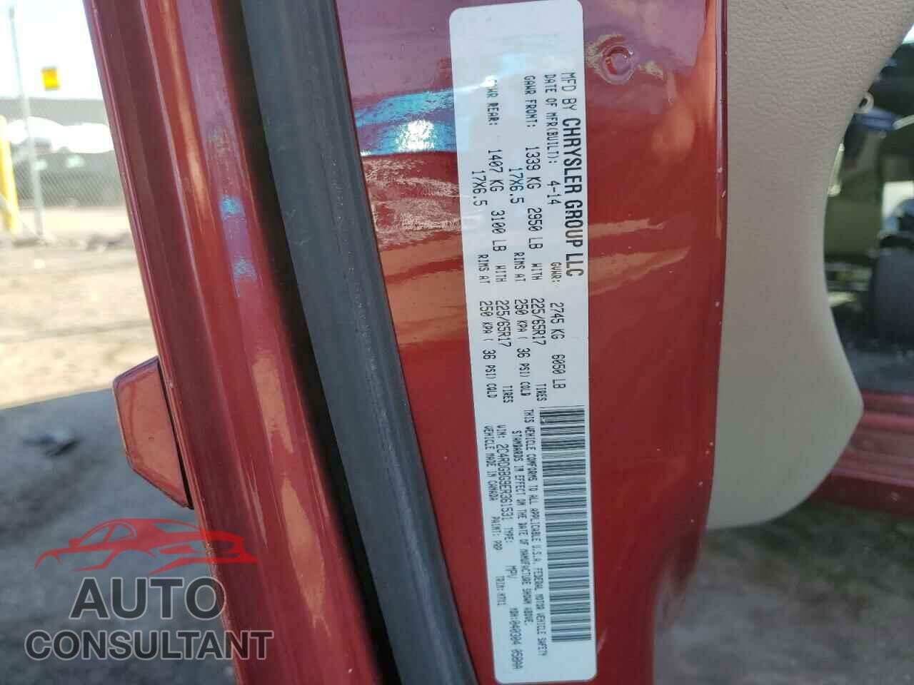 DODGE CARAVAN 2014 - 2C4RDGBG9ER361531